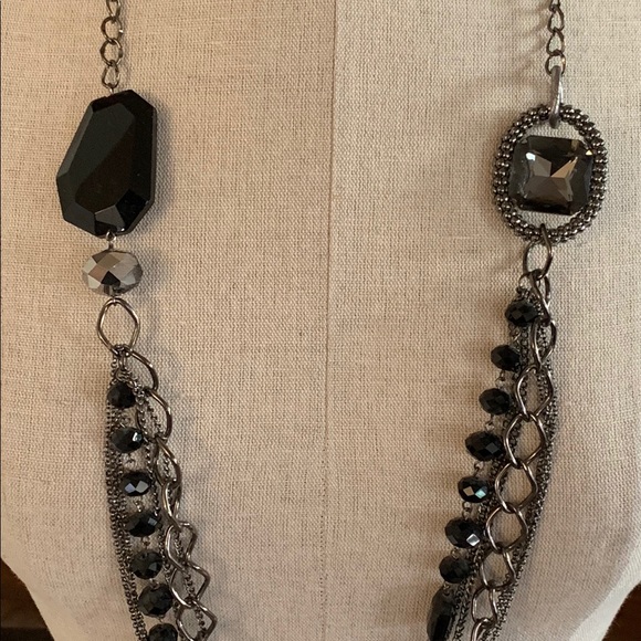 Lucky Star Jewels Layered Gun Metal Necklace - Picture 3 of 9